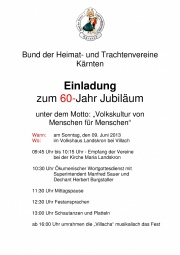 60 Jahr-Jubiläum vom Bund der Heimat- und Trachtenvereine Kärnten